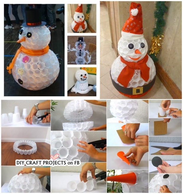 {Fun, Yum & Frills} DIY Pumpkin Snowman made from fantasy pumpkins, spray paint and one piece of construction paper! Perfect way to carry decor all the way through the end of the year.